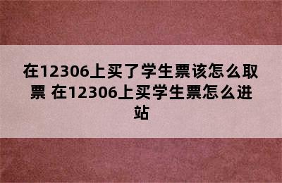 在12306上买了学生票该怎么取票 在12306上买学生票怎么进站